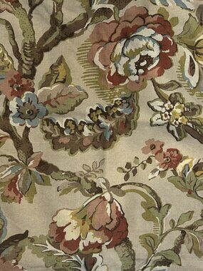 Pottery Barn Floral Linen Cotton 24x24 Botanical Pillow Cover — Set of 2